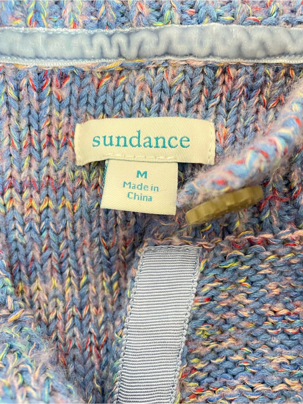 Sundance Marled Multicolor Button Cardigan Sweater Purple Pink Medium - Picture 2 of 6